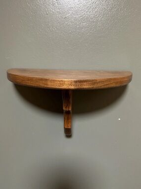 Vintage Solid Wood Demilune Wall Shelf Floating Shelf 12” Wide